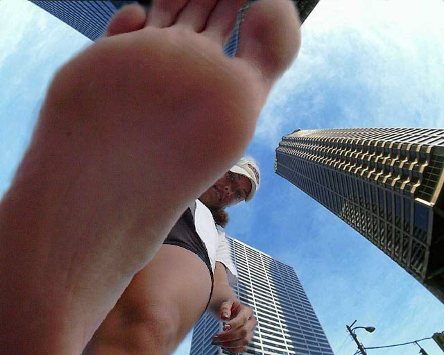 The giantess' feet are gorgeous That's exactly what a foot fetishist wants