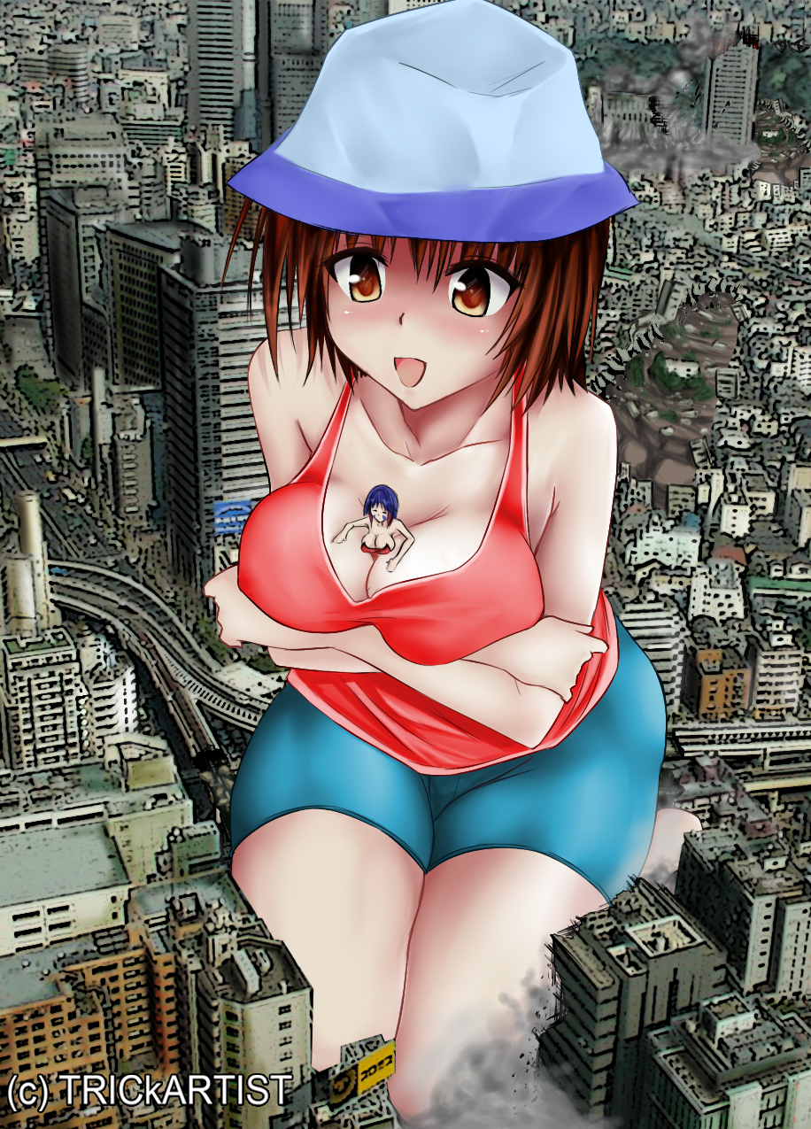 154395 – breastheld city cleavage color destruction drawing giantess hat  iffy nel sitting skyscrapers | Giantess Gallery