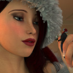 168729 - blue_eyes cgi christmas gentle giantess handheld mike973 poser redhead santa santa_hat