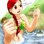 137511 - color drawing giantess handheld hill image korea_gts redhead red_hair sharks water