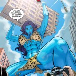 159535 - blue buildings cleavage comic giantess_fan helicopter looking_down low_angle mega_giantess muscles point_of_view sky